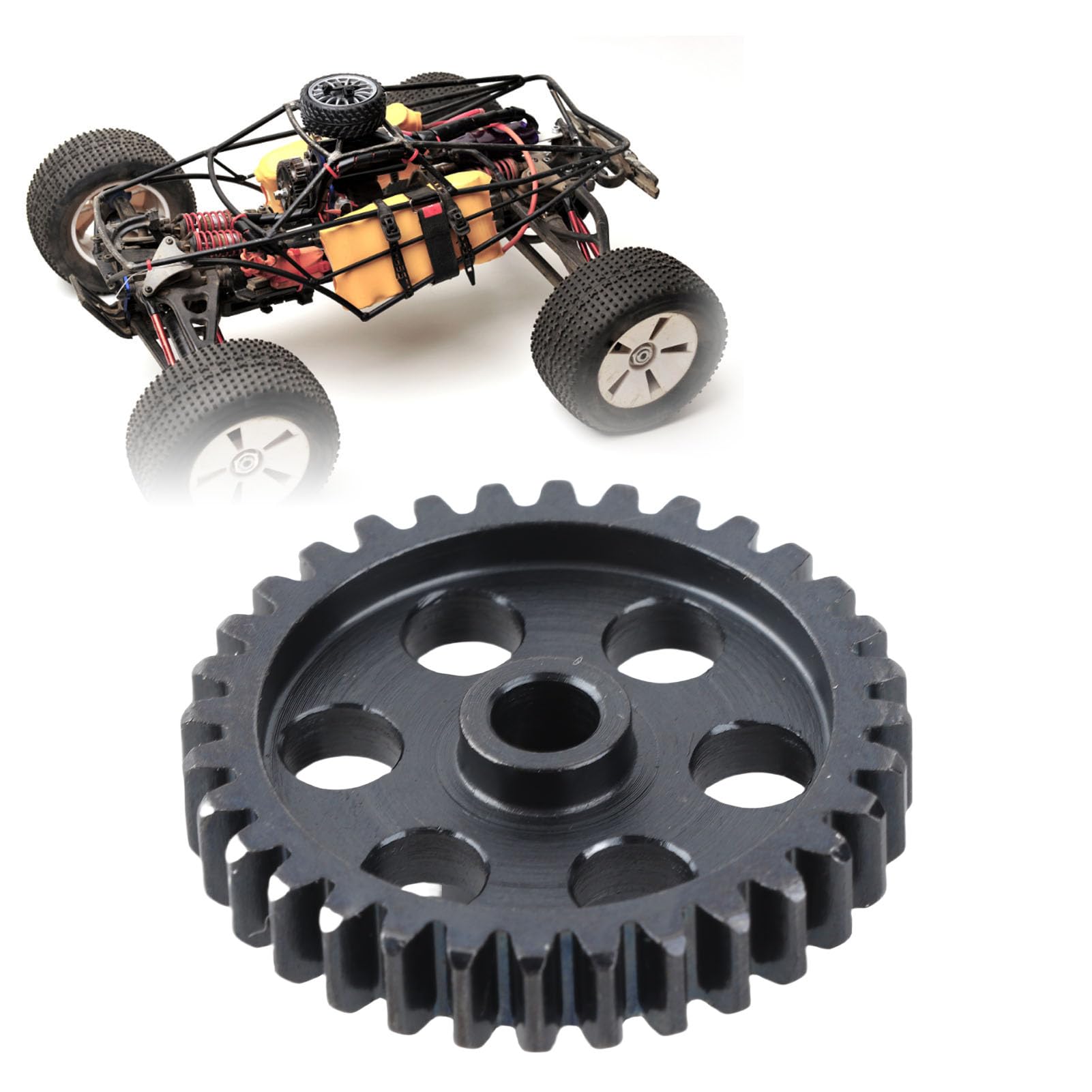 RiToEasysports 32T RC Motor Gear,M1 5mm Gear Bore Steel Anti Rust Steel RC Motor Pinion Gear for 1/7 1/8 RC Car Replacement Motor Gear Parts Car Model Accessory Model Toy - Image 4