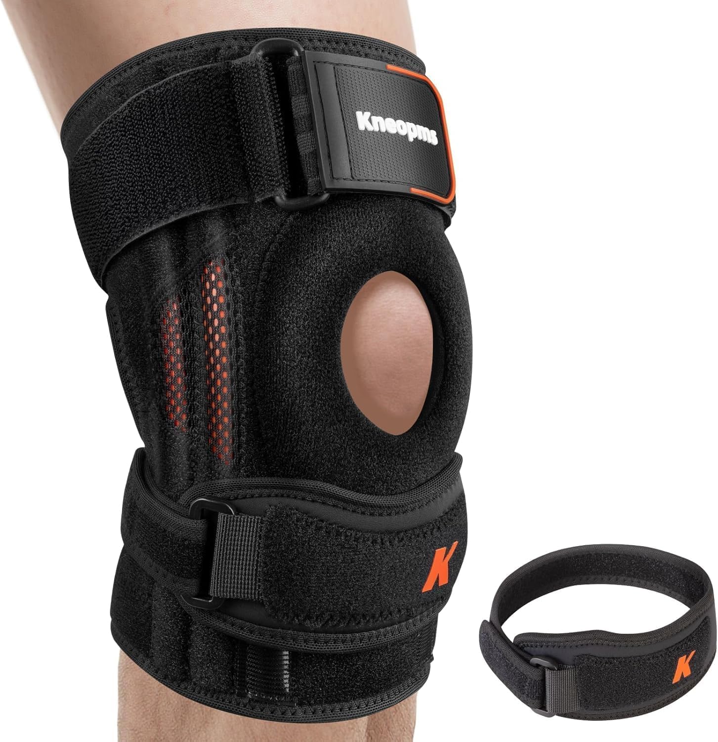 Photo 1 of ?Enhanced Version?2-in-1 Professional Knee Brace for Pain Relief,Adjustable Knee Support with Patella Pad & Side Stabilizers, Compression Knee Sleeve for Meniscus Tear, ACL, Joint Pain, Runner, Workout-Men & Women(M)