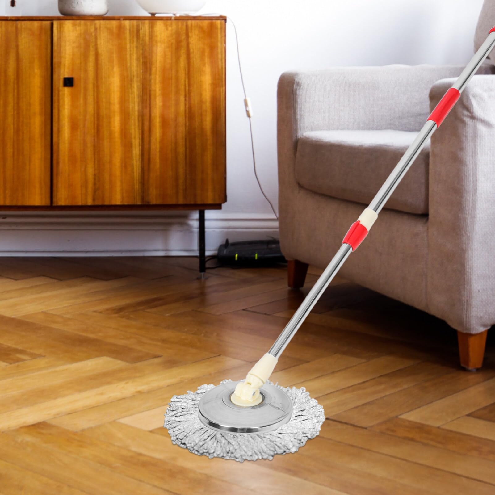 Alipis Varilla de Trapeador Giratoria de Repuesto de Acero Inoxidable Azul | Desmontable, Función Giratoria, Apta para Baldosas y Madera Dura, Pieza de Recambio para Uso Doméstico