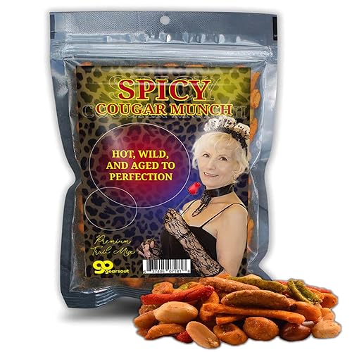 Spicy Cougar Munch Trail Mix - Divertido diseño de abuela caliente, regalos comestibles para hombres, mezcla picante, fabricado en los Estados Unidos disponible en Yaxa Costa Rica