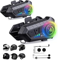 Xmenha Bluetooth Motoros Sisak Headset Mikrofonnal - 2 Személyes Intercom Kommunikációs Rendszer, Kihangosító Készlet, Vezeték Nélküli Sisak - Intercom*2 1