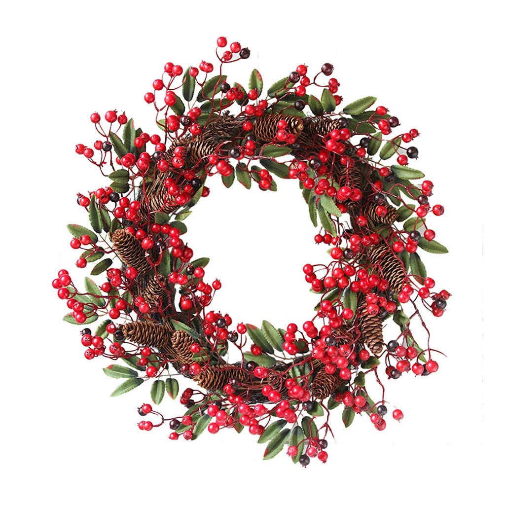 Guirlande de Noël avec baies décoration de porte durable sans perte