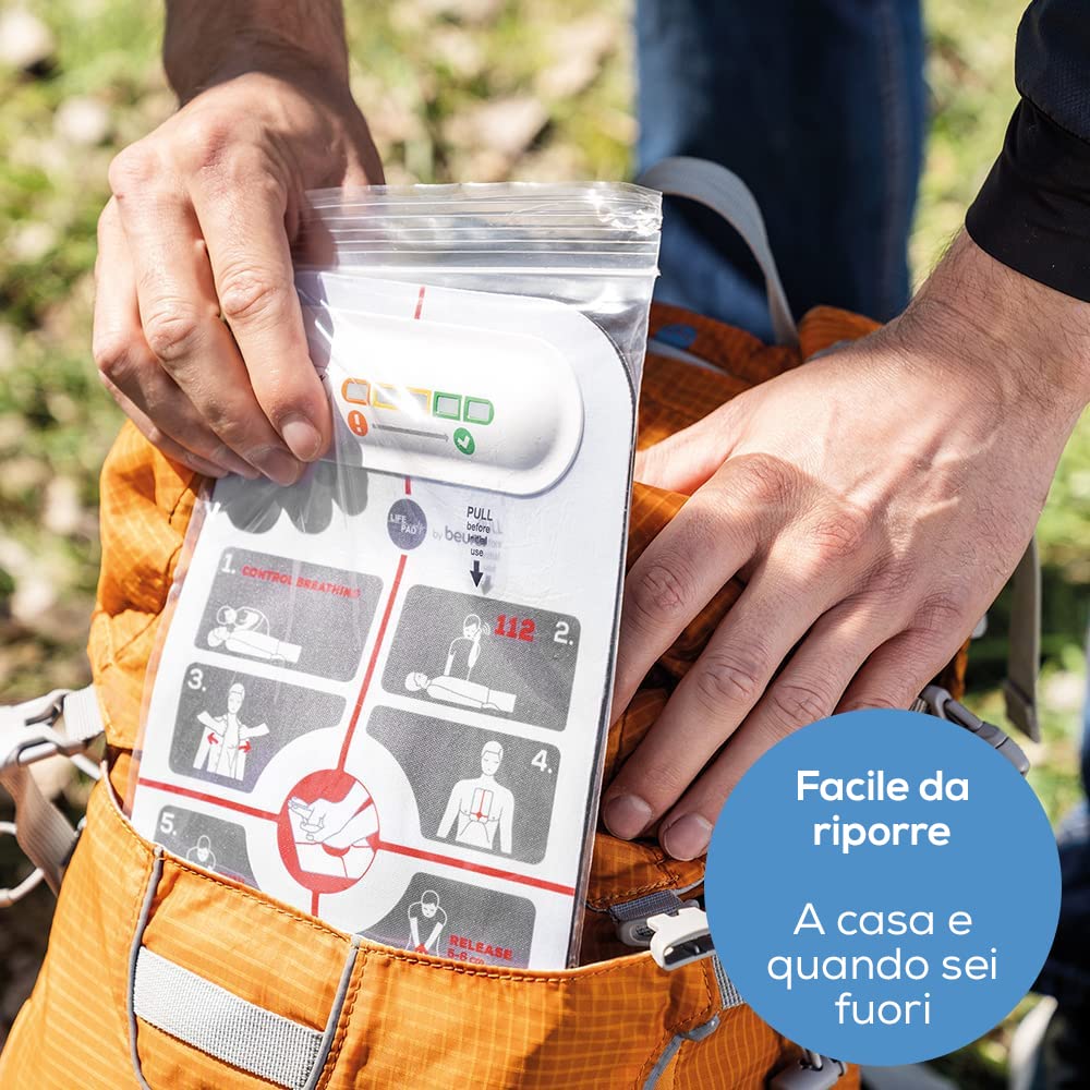 Beurer LifePad RH 112, Ausilio per la Rianimazione Cardiaca, Guida nel Modo Corretto le Manovre di Massaggio Cardiaco di Primo Soccorso, Indica la Frequenza e la Pressione per Compressioni Ottimali