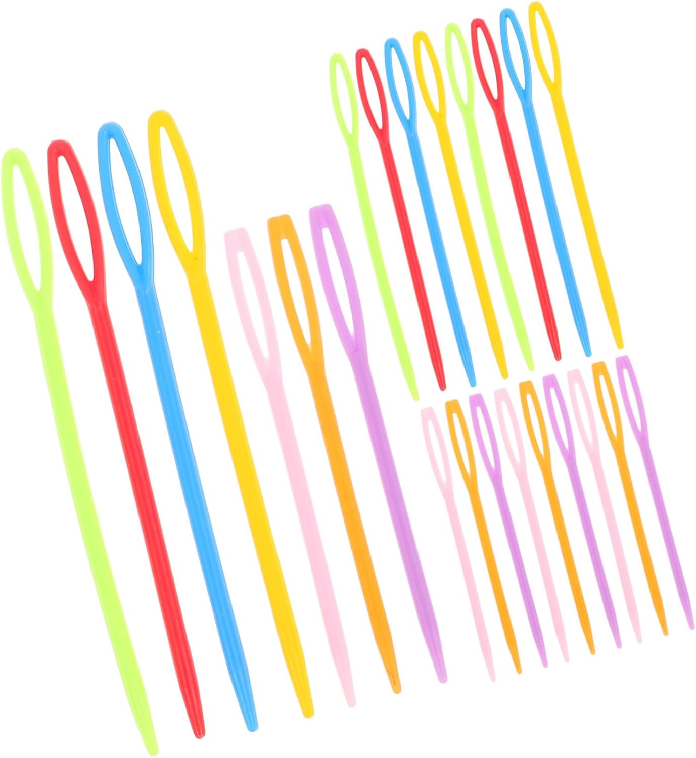 Hohopeti 40pcs Mixed Plastic Sewing Needles Large Eye Boys and Girls Embroidery Craft Tools