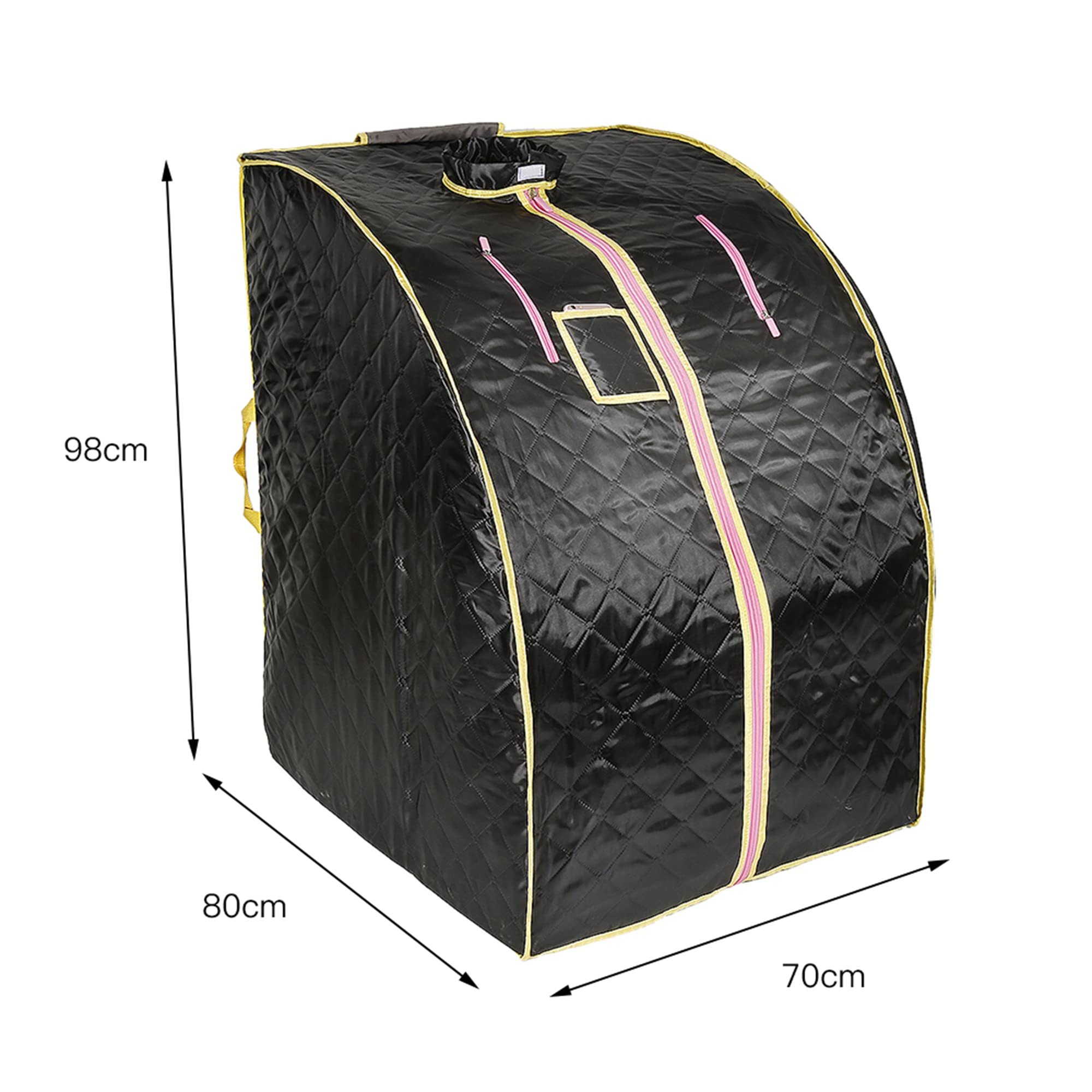 MINGYI Sauna Infrarouge à Sec Portable et Pliable, Sauna Complet du Corps, avec Chaise Pliable et Télécommande, Personnel Sauna pour la Maison, 80×70×98 cm (Noir)