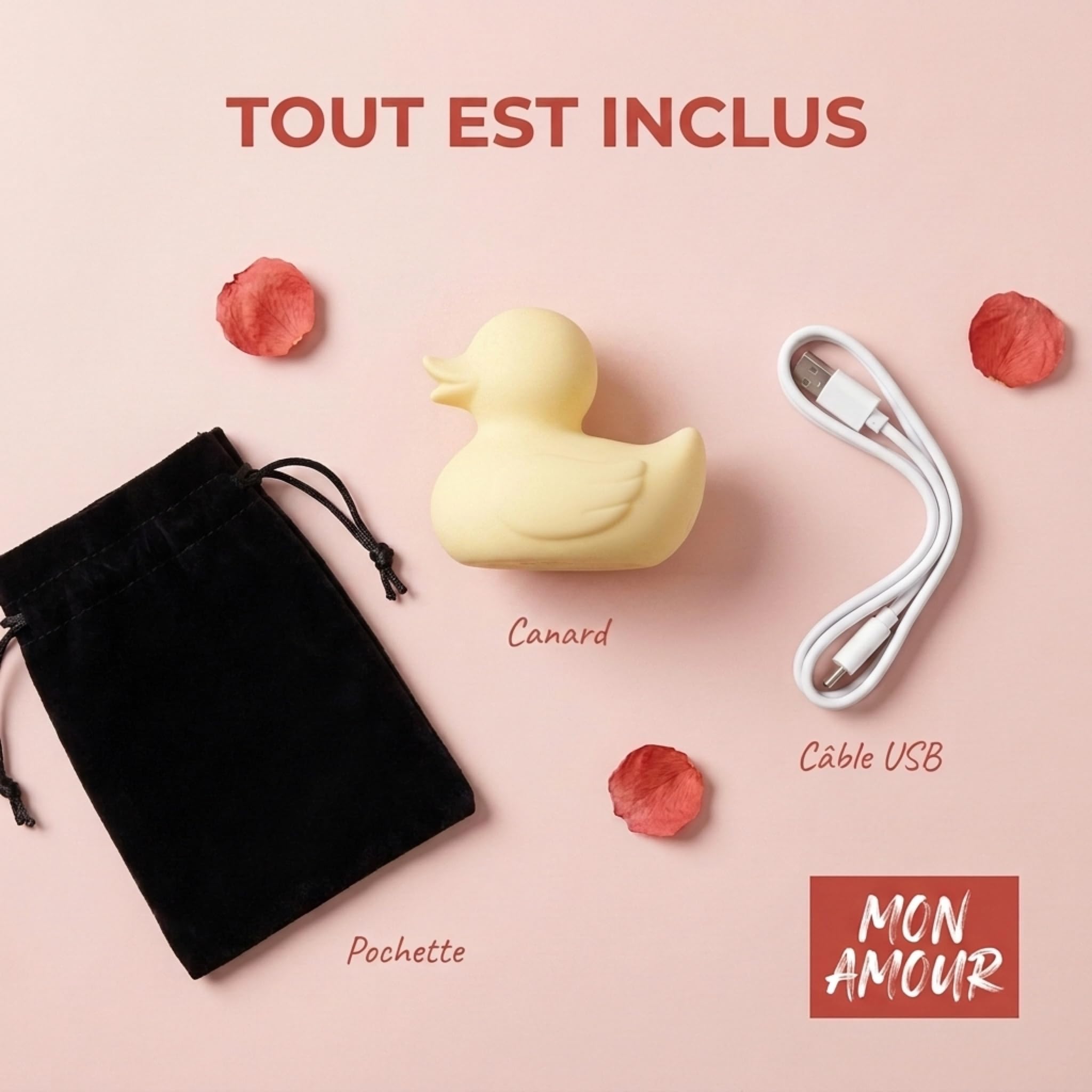 My Love - Duck Vibrator - 10 Vibration Modes - IPX6 Waterproof - Compact and Discreet - USB Rechargeable - Hypoallergenic Soft Silicone (yellow)