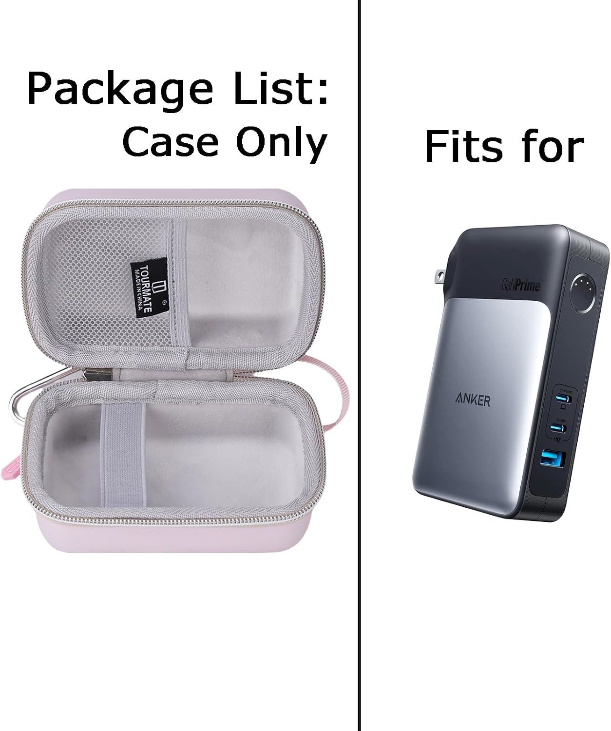 Tourmate Hard Storage Case Compatible for Anker 733 Power Bank (GaNPrime PowerCore 65W), 2-in-1 Hybrid Charger, Batteries Bank Travel Carrying Storage Holder, Case Only