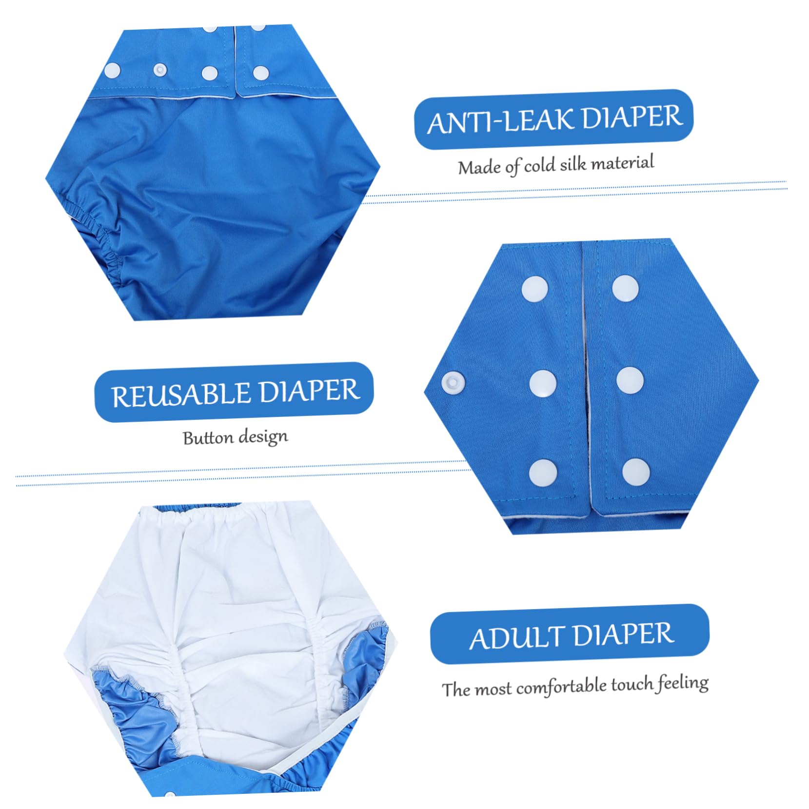 NOLITOY Comfortable Adult Diaper Reusable Diaper Pants Leak-Proof Washable for Incontinence
