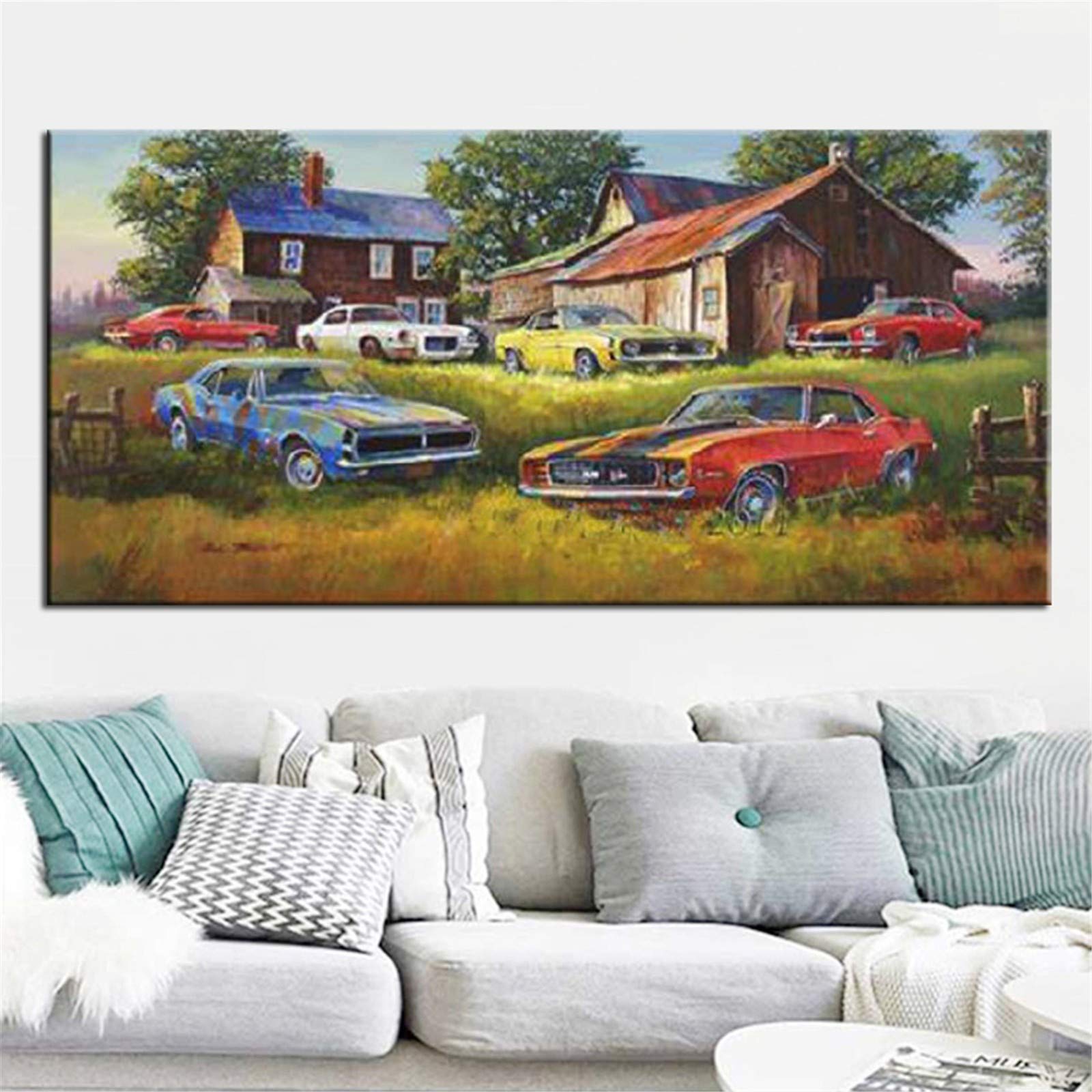 Peinture Diamant voiture de maison de campagne pour un salon cosy et une broderie DIY relaxante