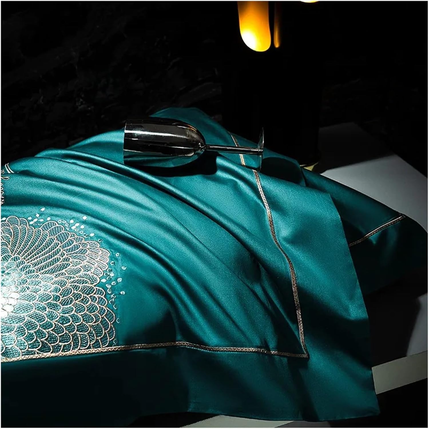 Embroidery Luxury Duvet Cover 4Pcs 1200TC Egyptian Cotton Sateen Weave Silky Premium Quality Bedding Set Bed Sheet 2Pillowcases,Bed