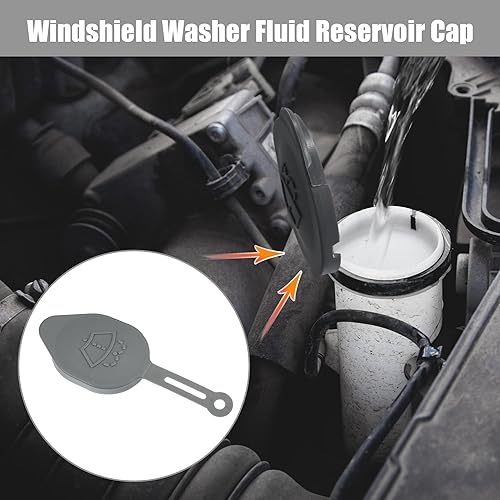 Miniatura 6 de Unifizz 4 piezas limpiaparabrisas depósito de líquido depósito botella radiador tapa gris 28913JK60A para Infiniti G37 2008-2013 para Nissan 370Z