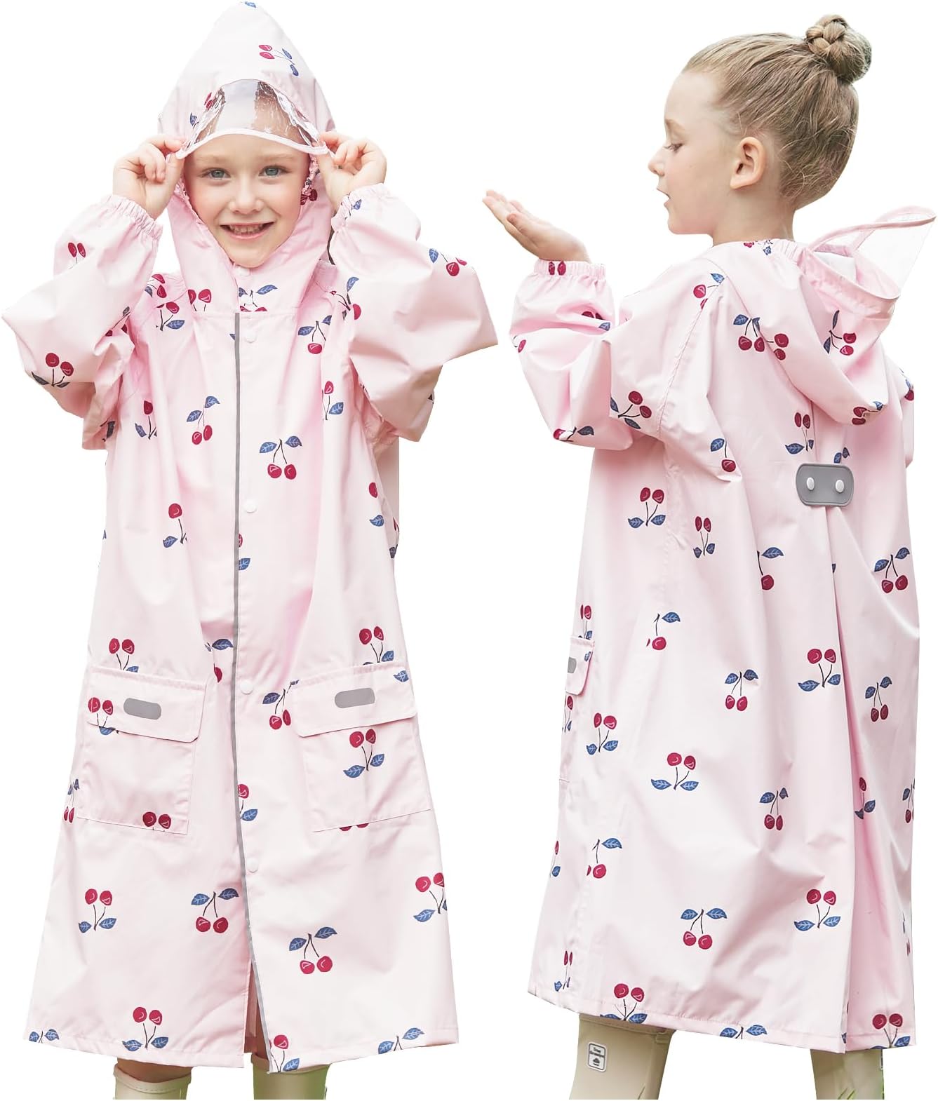 Toddler Kids Raincoat Boys Girls Rain Jacket Waterproof Rain Poncho Reusable Outwear Rainwear Rain Suit