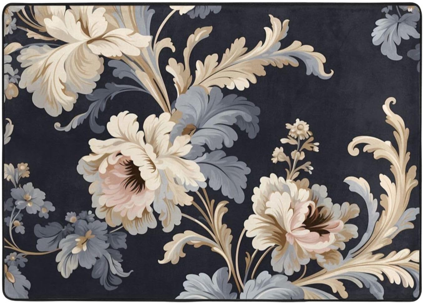 Flat Pattern Printed Floor mat 80x58 inches, Non-Slip Decorative Carpet for Bedroom and Living Room