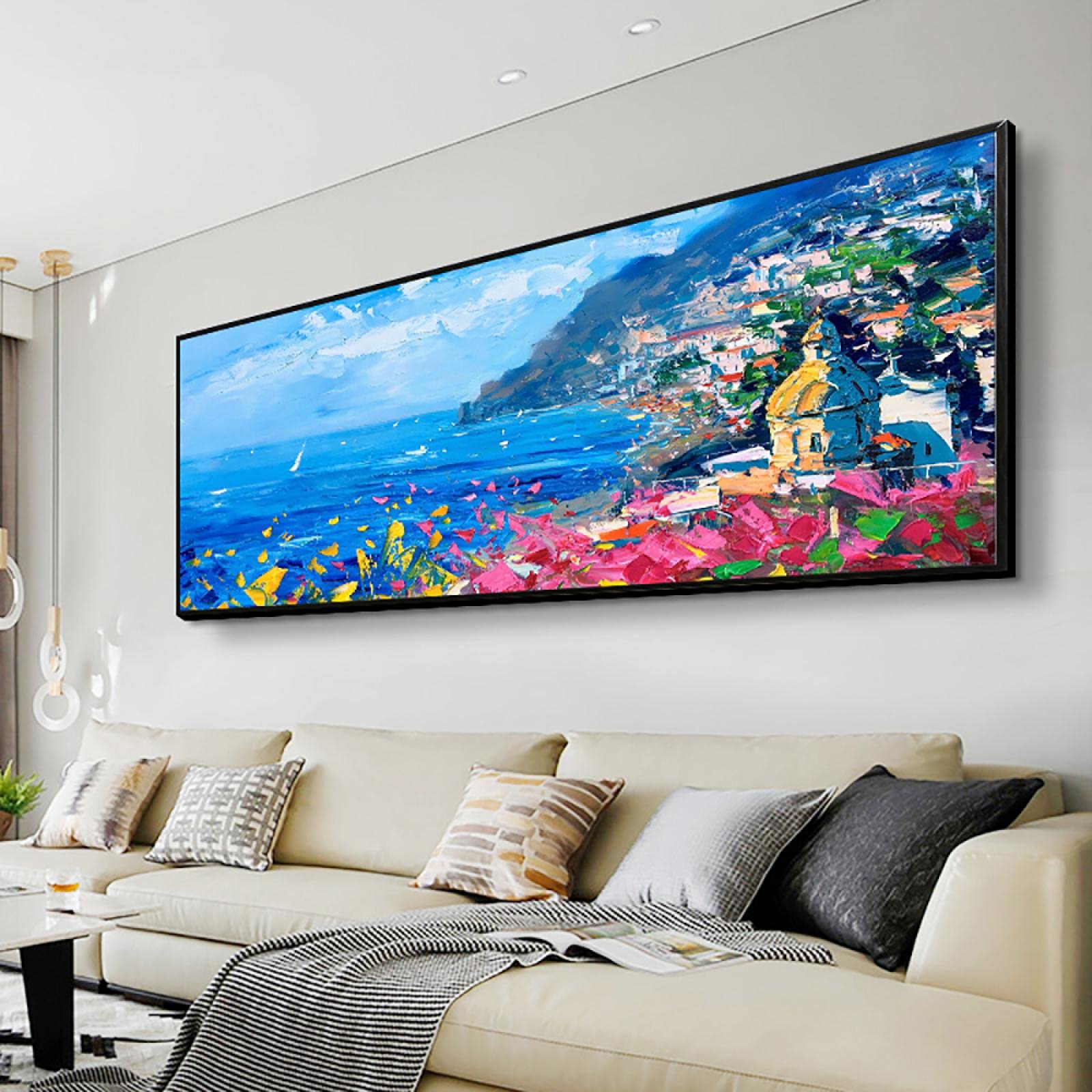 Grand mur art affiches et gravures de paysage abstrait moderne sur toile 60x120cm de salon