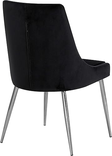 Miniatura 34 de Meridian Furniture Karina Collection Modern - Silla de comedor contemporánea tapizada de terciopelo con patas de metal resistentes. Gris,Negro