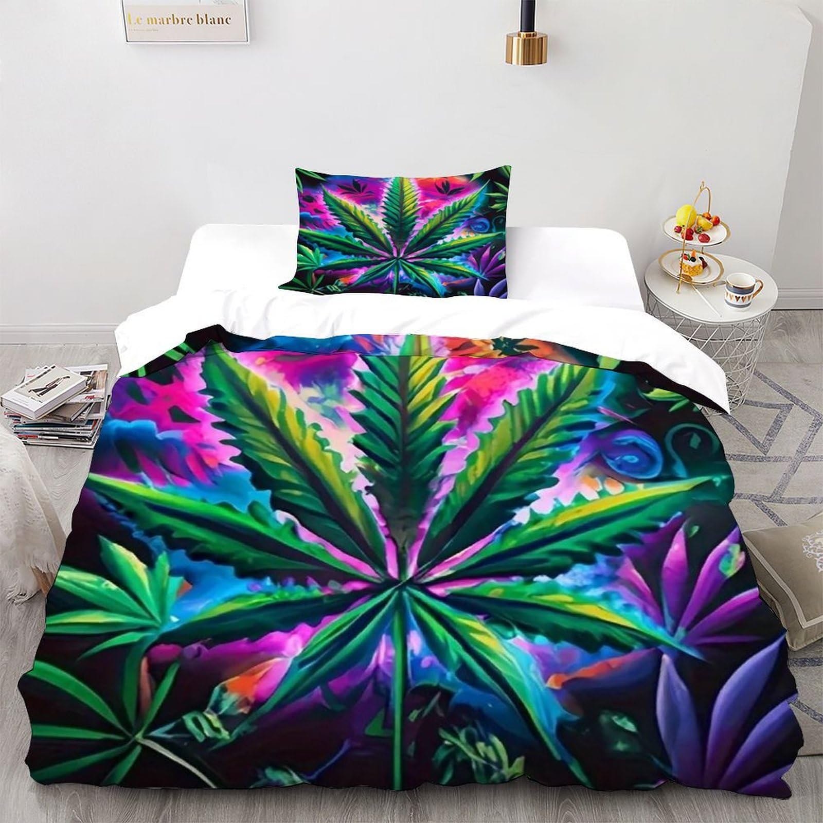 Housse de couette feuille de cannabis pour relooker une chambre d'ado ou adulte