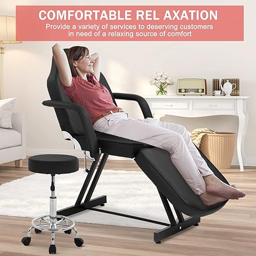 Miniatura 2 de Silla de tatuaje de masaje esteticista para cliente, 73 pulgadas, multiusos, 3 secciones, plegable, ajustable, para salón de spa, cama facial, mesa