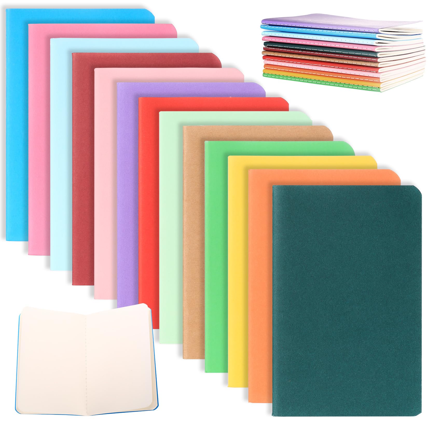 13 Carnets A6 Lignés – Bloc-notes Colorés Avec Couverture Kraft – Idéal Pour Notes, Listes, école, Bureau, Cadeau