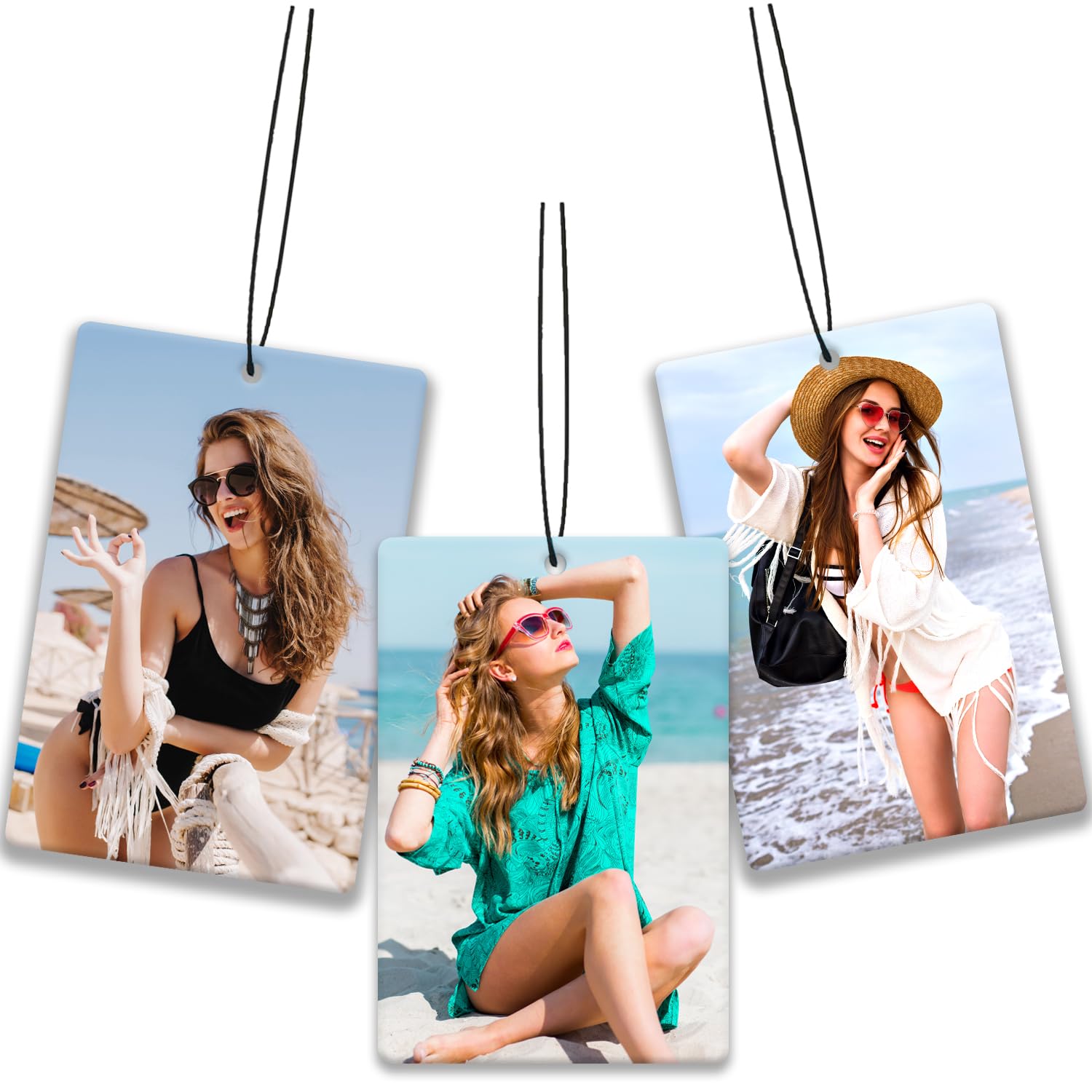 Custom Air Freshener for Car, Personalized Air Fresheners, Custom Double Sided photo Air Freshener, for Wardrobe, Bathroom and Hanging Ornaments (Rectangle)