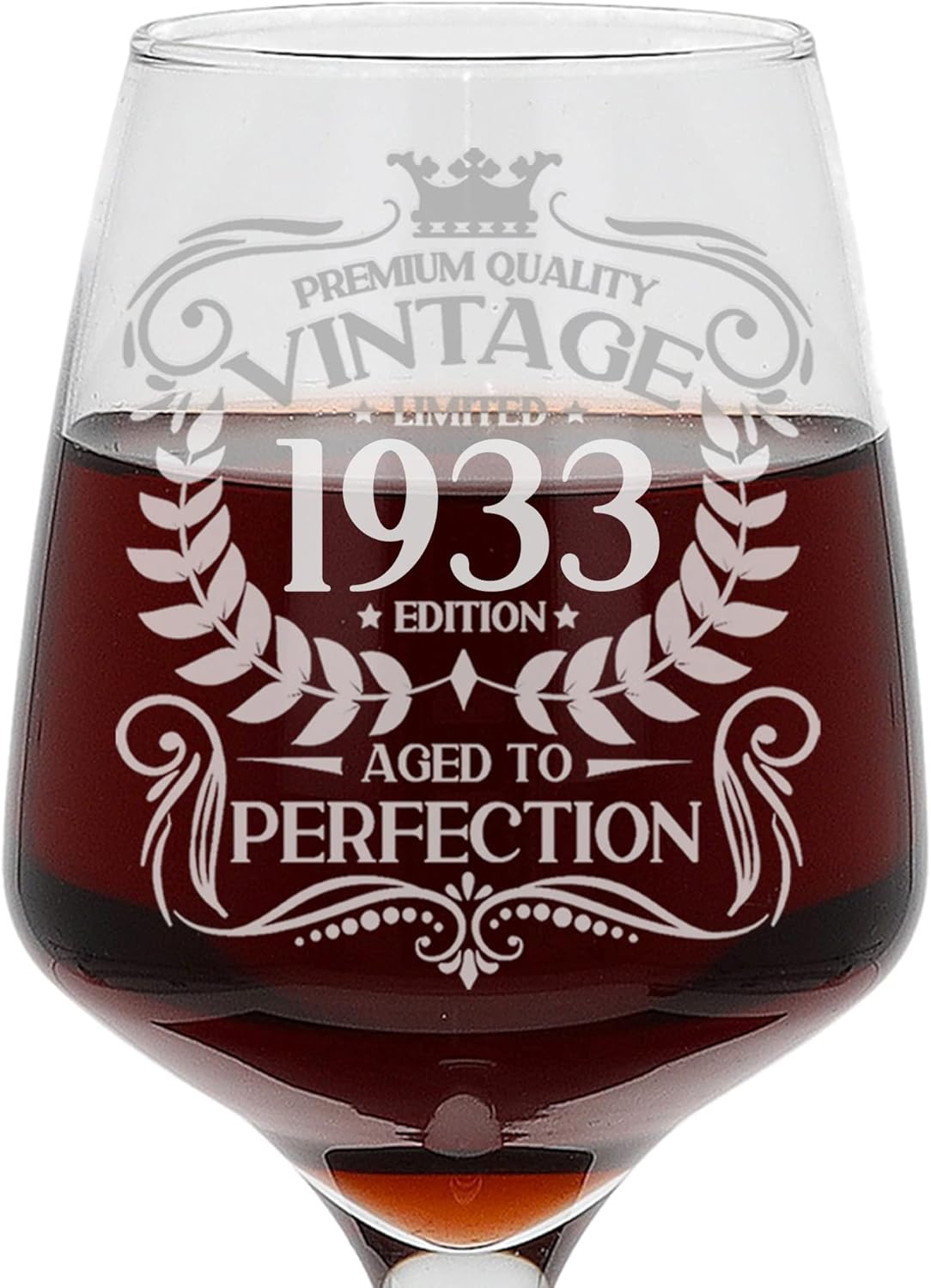 Always Looking Good 93rd Birthday Gift Vintage 1933 Aged to Perfection Engraved Large Wine Glass Present for 93 Year Old Etched 400ml Wine Glass