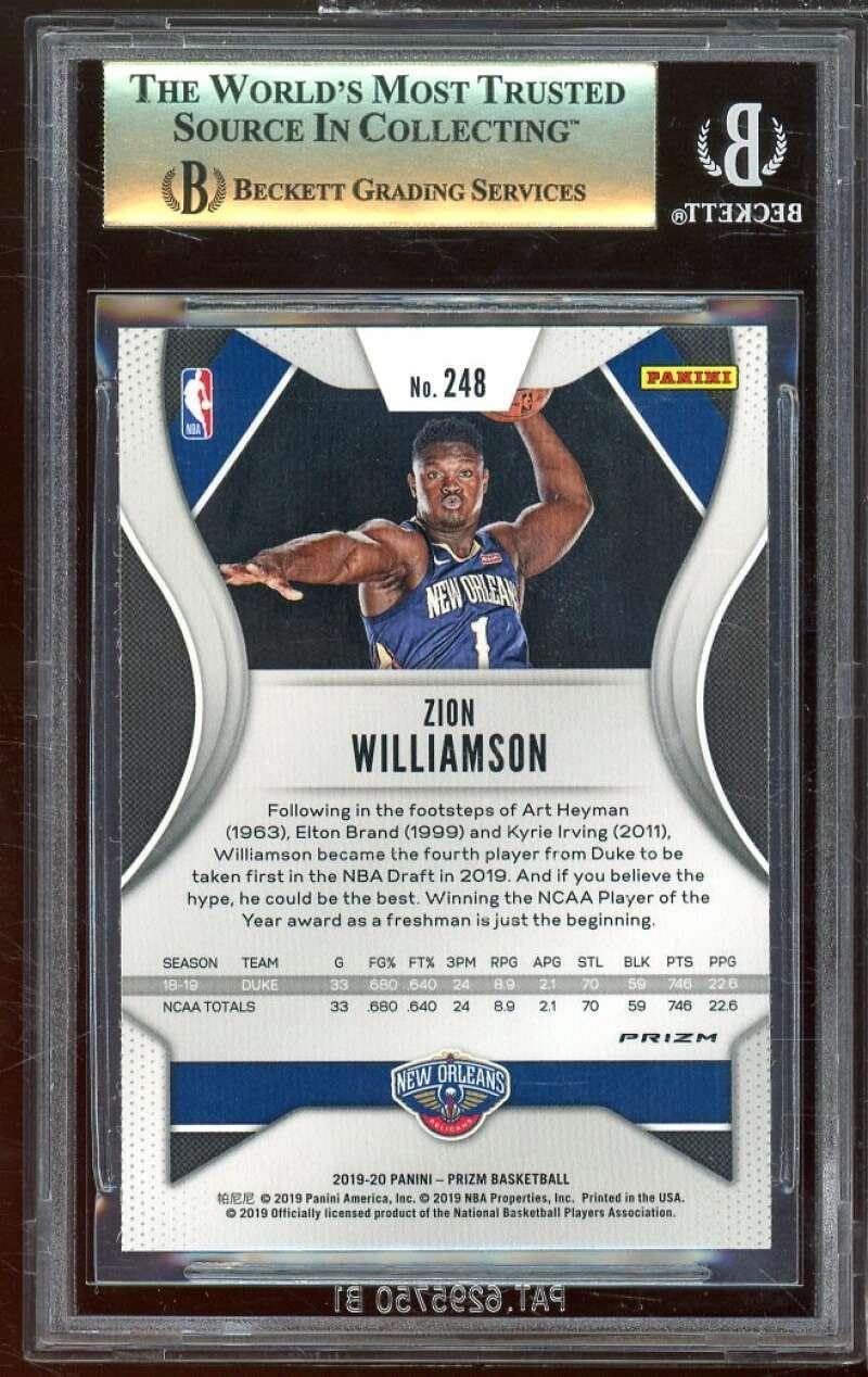 Zion Williamson Rookie Card 2019-20 Panini Prizm Prizms Fast Break #248 BGS 9.5 - Basketball Slabbed Rookie Cards