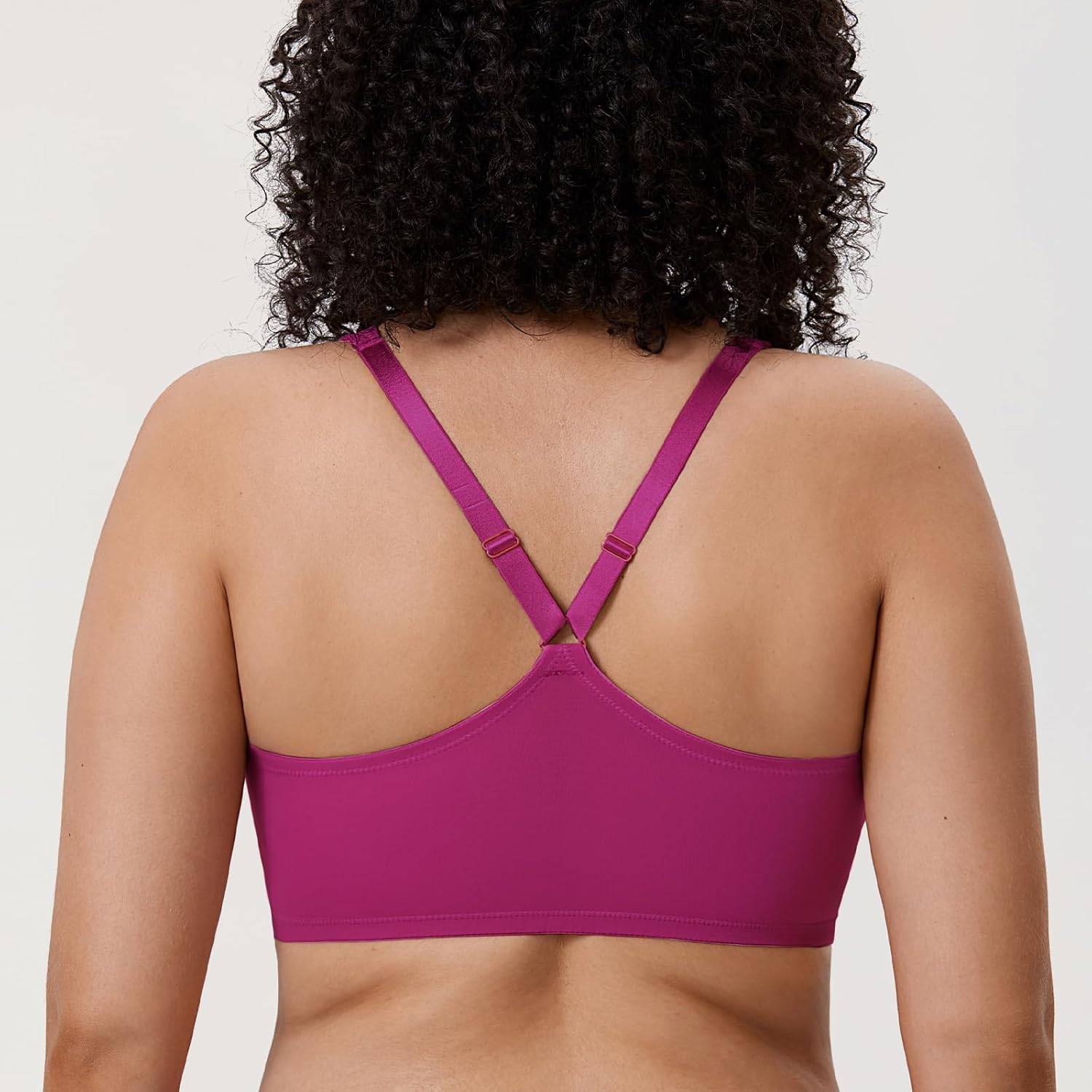 DELIMIRA Women's Front Closure Full Coverage Bras Plus Size Underwire Racerback Supportive Plunge Unlined Bra - Image 3