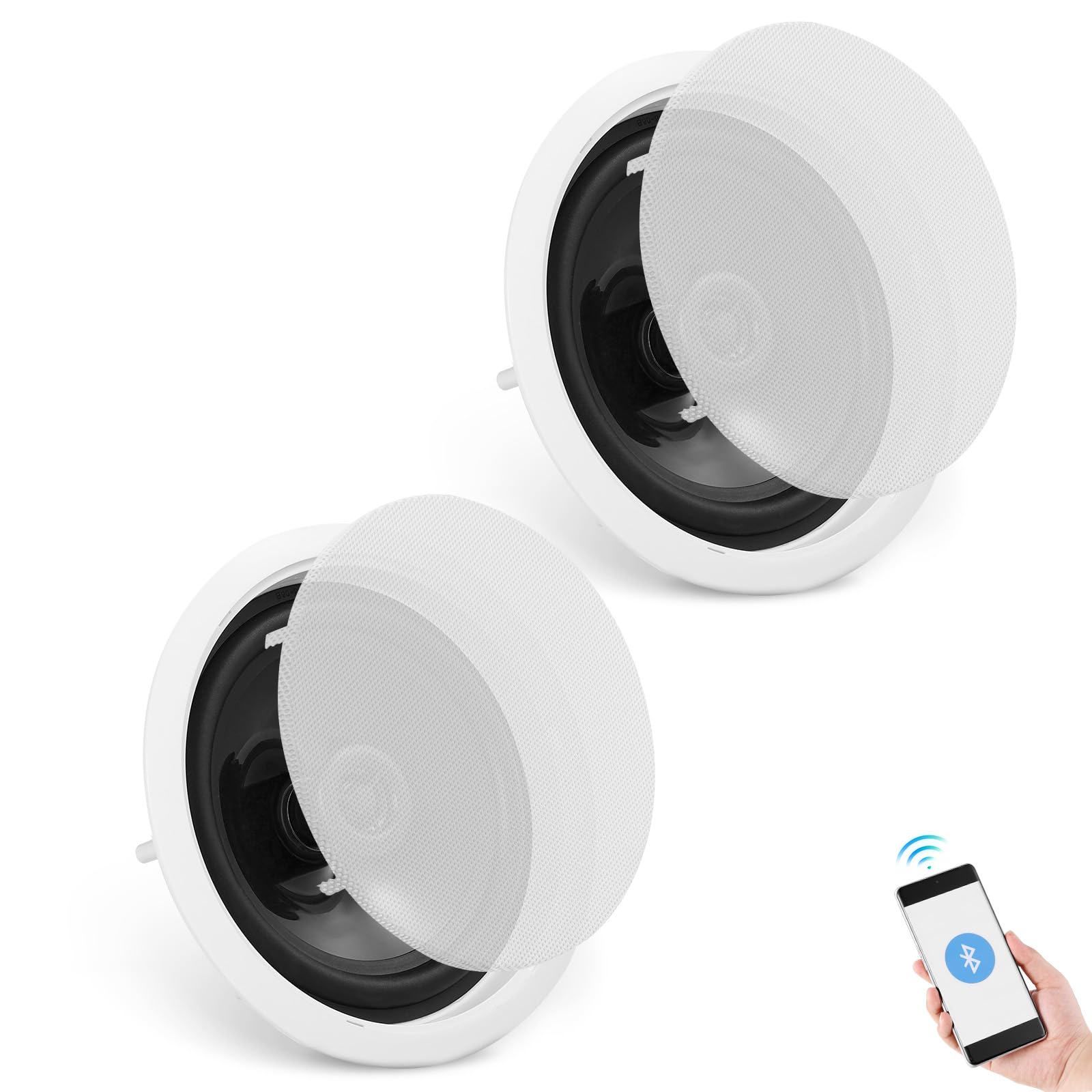 Dheik Draagbare Speakers 1 Paar 4 Inch Waterdichte Mariene Luidsprekers 100w Witte Buitenboot Spreker Voor Utv Atv Rv Spa Golfkarretjesjacht Truck Motorfiets