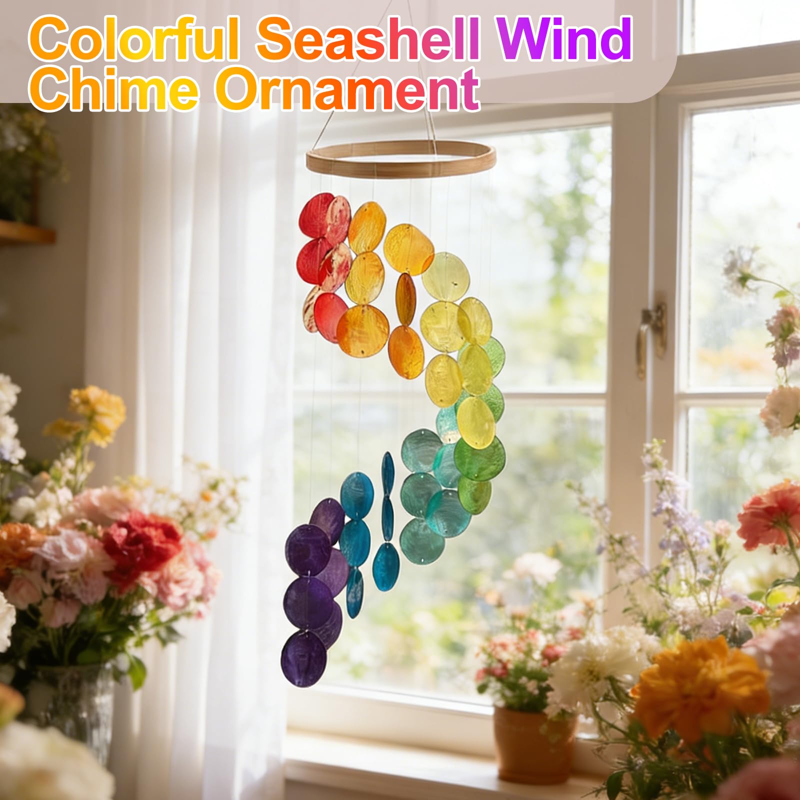 Decorazioni Giardino Per Esterno,Campane A Vento,Scacciapensieri Da Appendere,Decorazione A Conchiglia Per Finestre, Pareti, Patio, Giardino, Portico, Decorazione Domestica Esterna