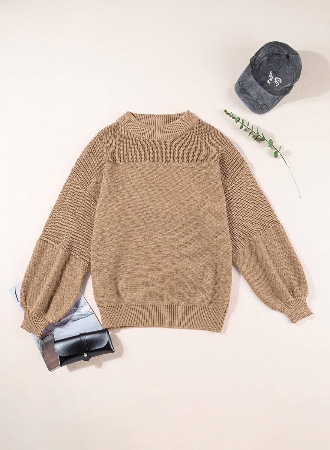 Size S Dokotoo Women's Casual Long Sleeve Sweaters Loose Crewneck Knit Solid Pullover Sweater Jumper Tops