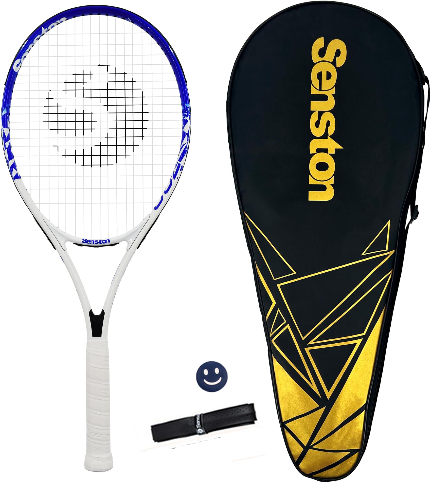 Senston 27 inch Tennis Racket for Adults 1 Pack Tennis Racket Set Tennis Overgrip, Vibration Damper