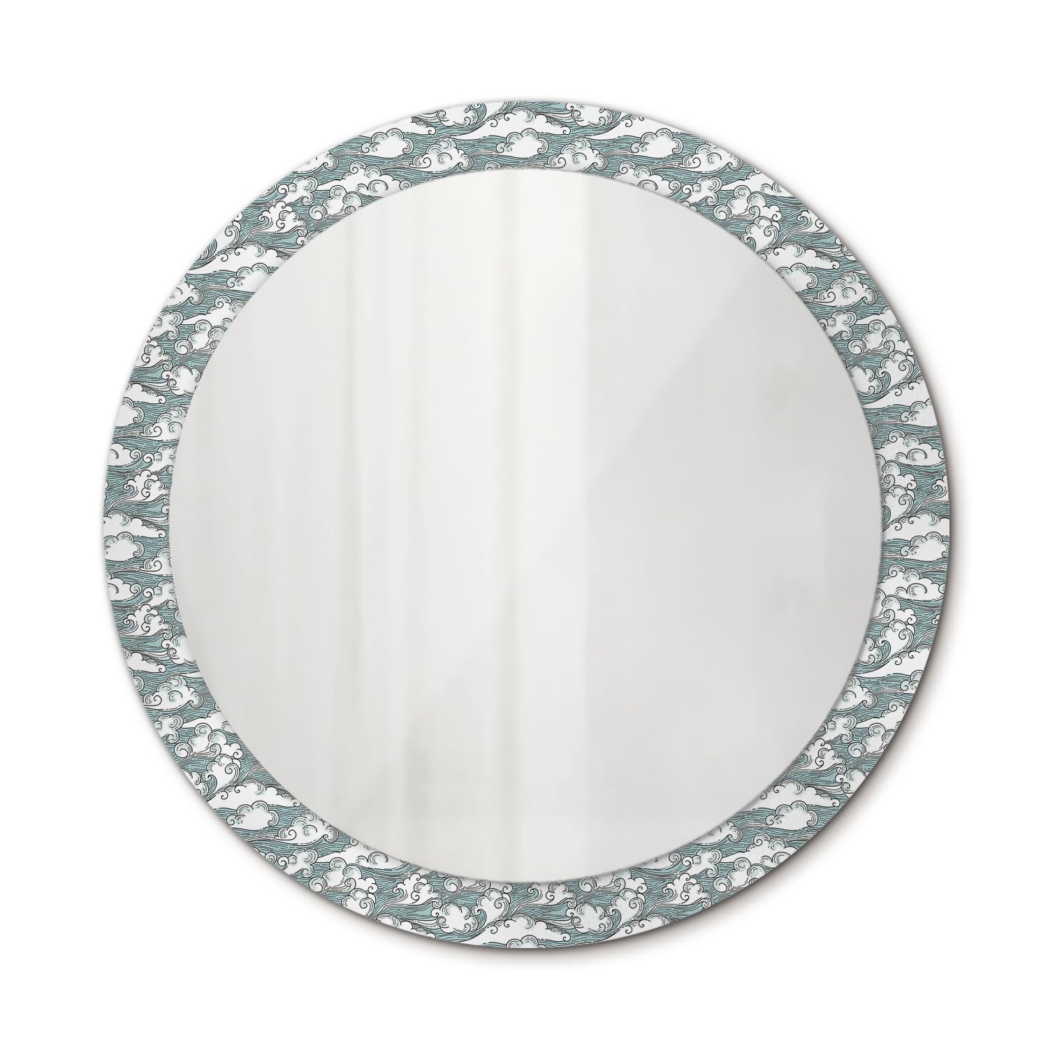 Miroir de salle de bain suspendu motif nuages pour ambiance zen