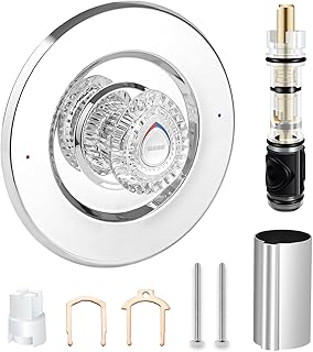 Shower Trim Kit, Compatible with Moen T470 Chateau Shower Trim Kit for 1225 Trim Kit, With Dual Seal Replacement Cartridge, Escutcheon, Shower handle, Tubes and Screws (Piloshed Chrome)