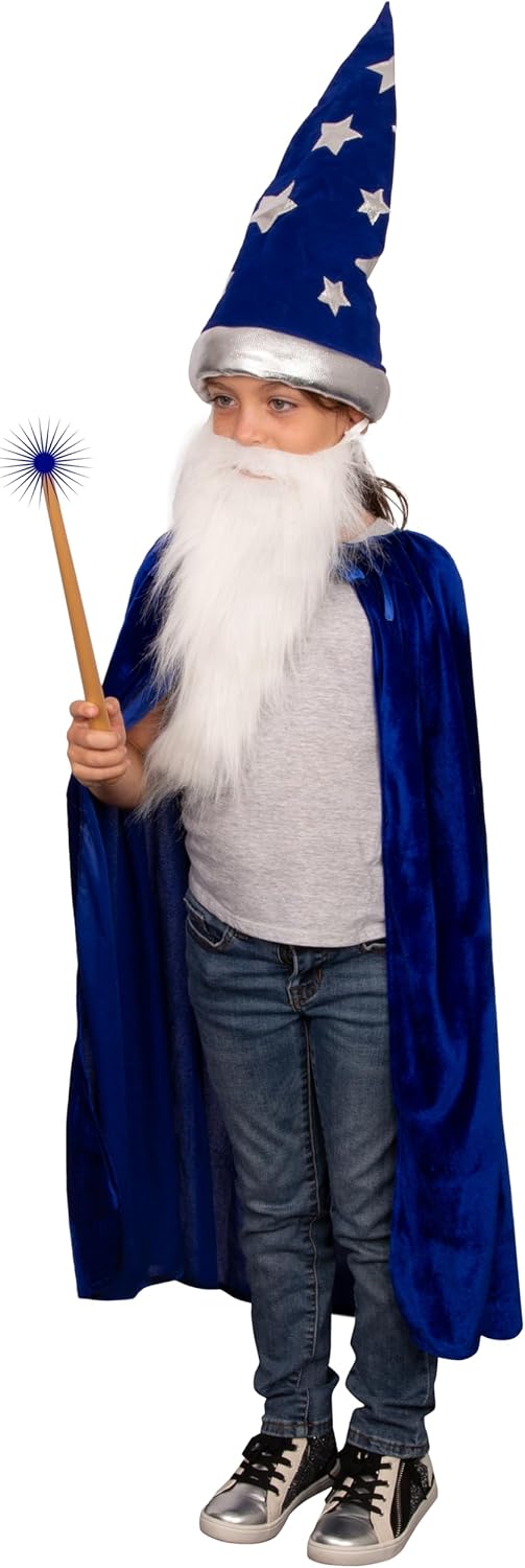 Tigerdoe Wizard Costume for Kids 4 PC Set - Wizard Hat, Cloak, Beard and Wand – Wizard Accessories - Image 3