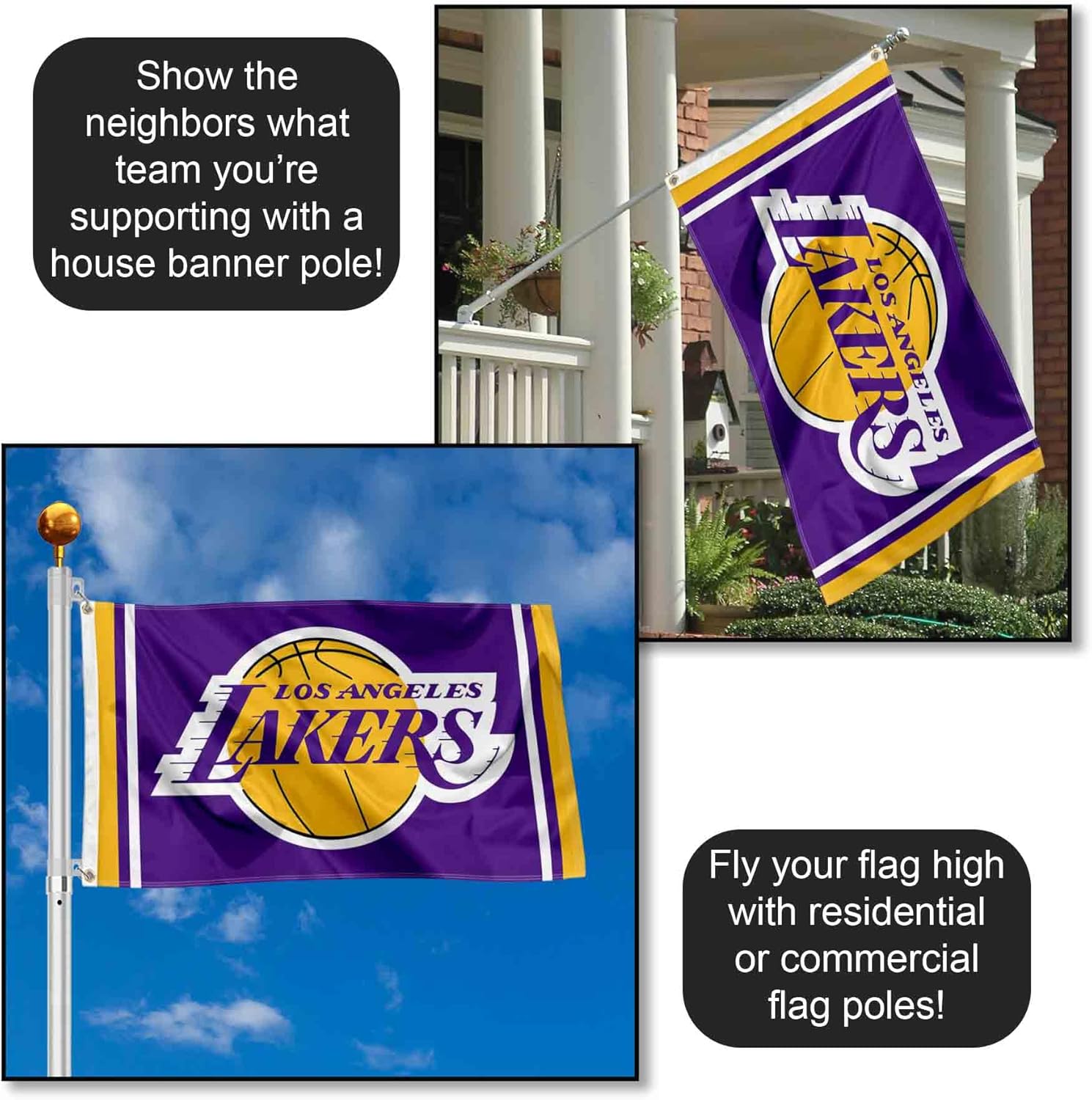 Los Angeles Lakers Flag 3x5 Banner - Image 3