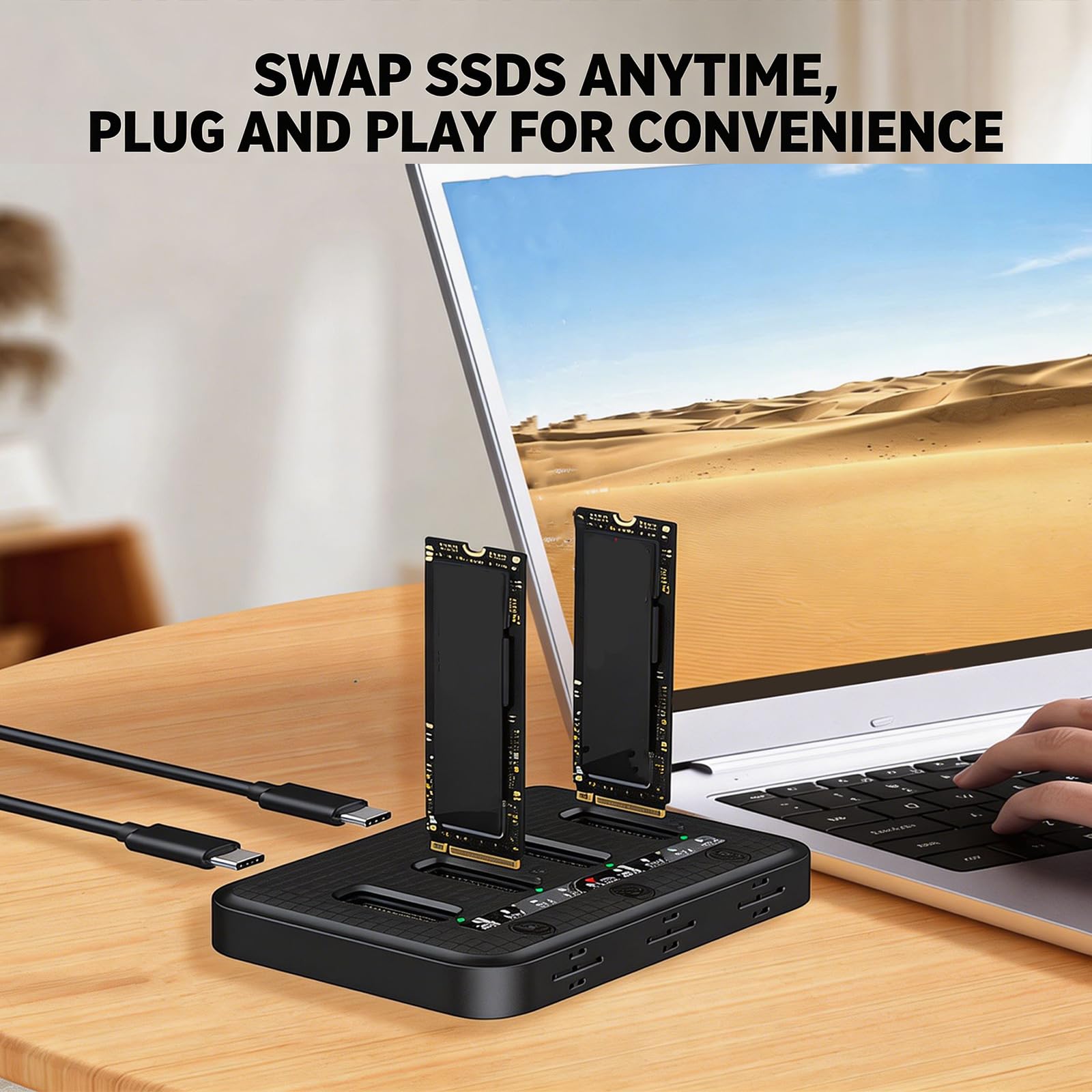 Dock di memoria SSD a 4 slot di tipo C con display luce frontale, 10