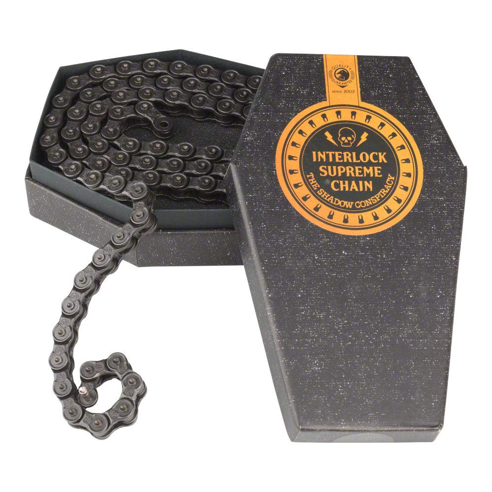 THE SHADOW CONSPIRACY Interlock Supreme 1/8" Durable Adjustable Half-Link BMX Chain Compatible with 8T Driver & Up, Black