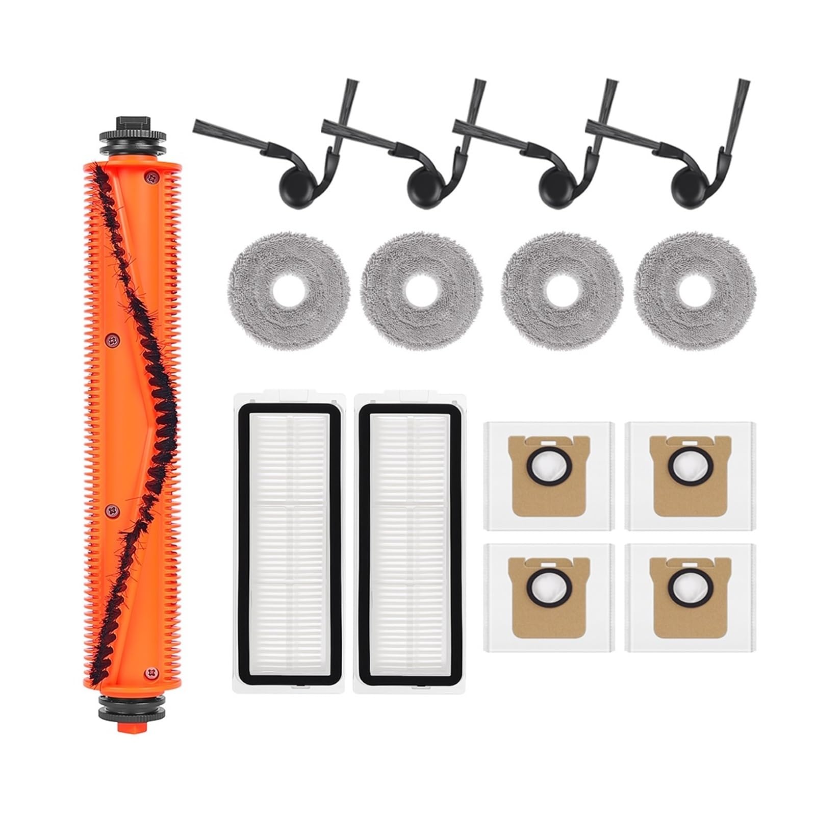 Kompatybilny z odkurzaczem Xiaomi Robot Vacuum 5 Pro OV21GL Akcesoria zamienne do odkurzacza Filtr Hepa Ściereczka do mopa Szczotka boczna Szczotka główna Części worka na kurz(Black)