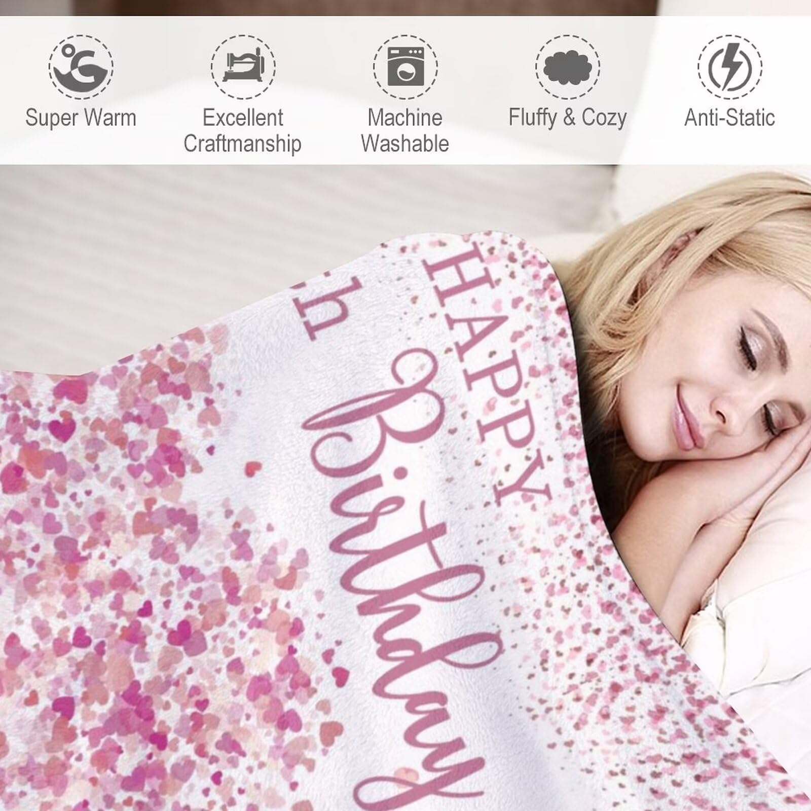 Ansteade Decke Zum 50. Geburtstag – 127 X 152 Cm, Flanell, Persönlich Bedruckt – Geschenk Für Frauen