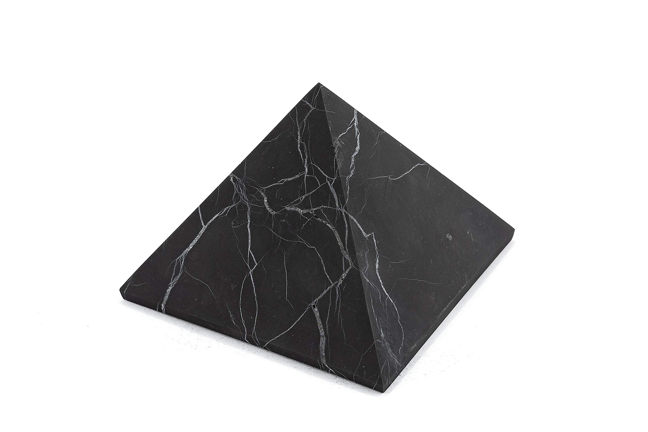 SN NATURSTEIN UG - Shungite Piramide Non Lucida | Pietra preziosa e curativa originaria della Carelia - Protezione Radiazioni Cellulare e EMF - 15 cm