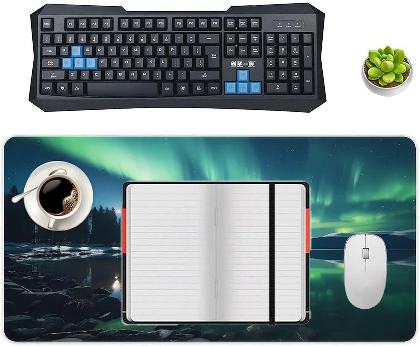 Beautiful Northern Lights Mouse Pad Large Extended Gaming Mouse Pad Big Computer Desk Mouse Mat Keyboard 11.8x23.6 Inch for Gaming, Office, Home image 4