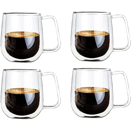 LEMONSODA Tazza in vetro a doppia parete per birra, set da 113,4-354,4 g, mantiene le bevande isolate