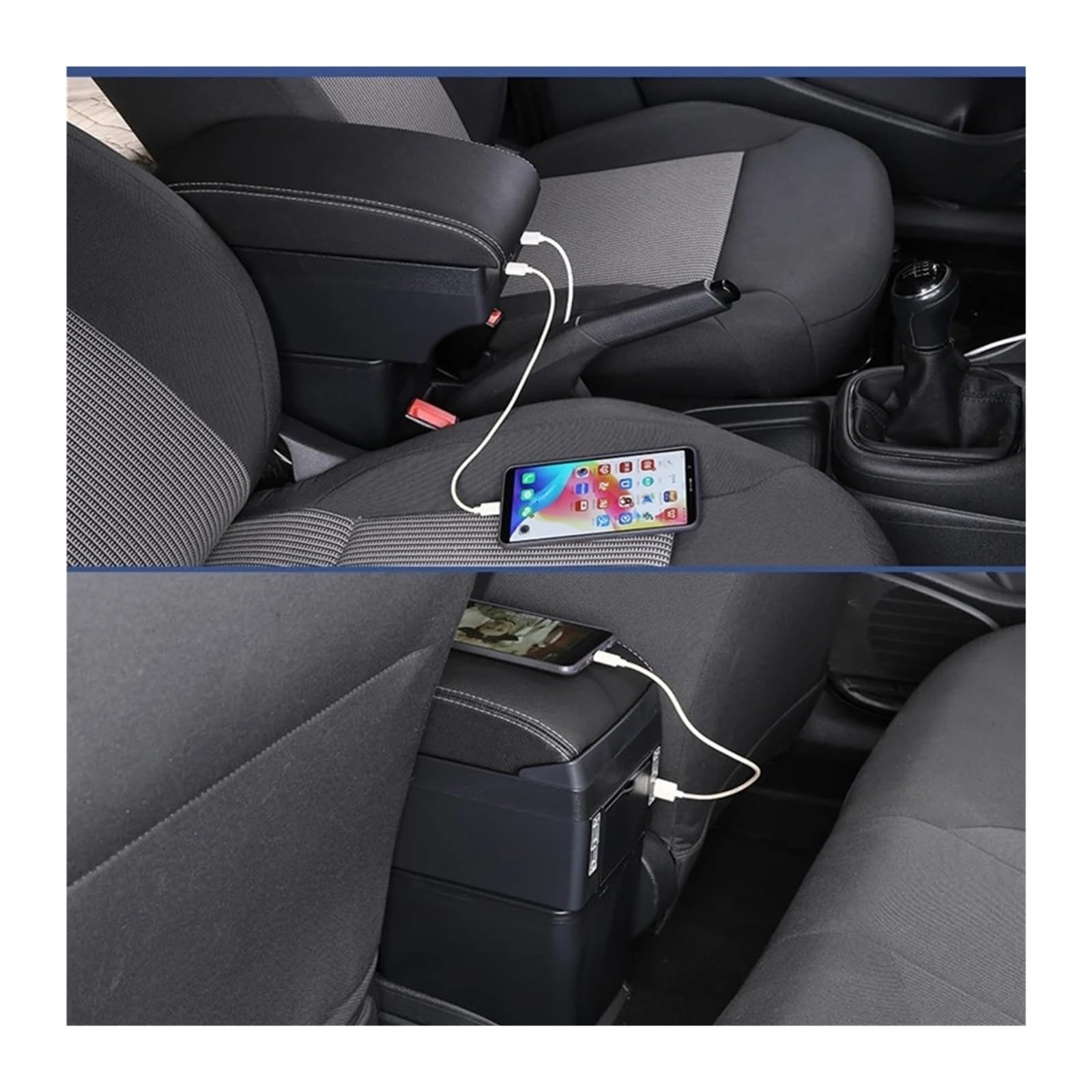Per Fiat Panda II 2 Custodia Console Centrale Con Poggiagomito Auto