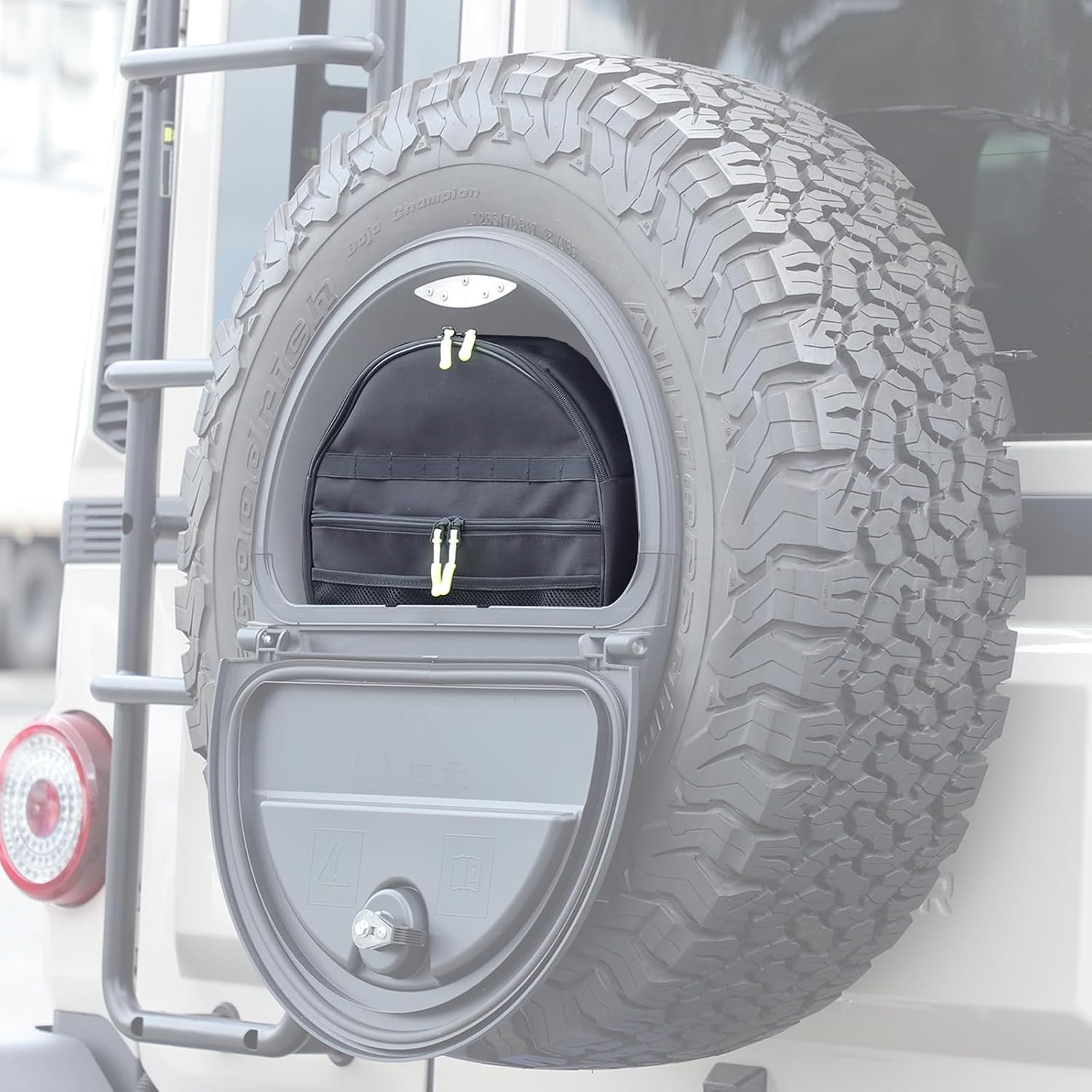 Spare Tire Storage Bag Compatible with INEOS Grenadier 2020-2025 Spare Tire Storage Slot Interior Organizer Bag Multi-Function Off-Road Outdoor Camping Cargo Storage Bag (Beige)