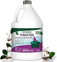 Vet's Best Cotton Spice Flea & Tick Home Spray Refill for Cats - 96oz Natural Plant-Based Pest Control, Safe Indoor Mist, Made in USA