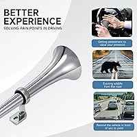 Vista 6 de Bocina de aire para camiones, barcos, coches, 12 V, 150 db, kit de bocinas de tren de camión súper ruidosas con compresor de aire, bocina