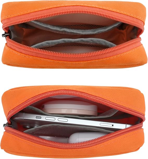 Small Makeup Bag Cosmetic Pouch | Zipper Mini Tech Charger Cable Electronic Organizer Case Travel Accessories