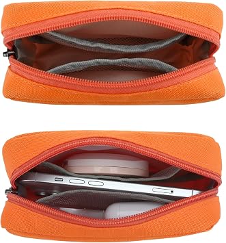 Small Makeup Bag Cosmetic Pouch | Zipper Mini Tech Charger Cable Electronic Organizer Case Travel Accessories