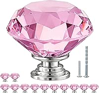 Vista 10 de POZEAN Perillas de gabinete de cristal 30 unidades, perillas para cómoda de 1.57 pulgadas para gabinete, cajón con dos tamaños diferentes