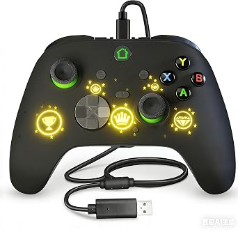 Wired X box 1 Controller with 3M Cable, USB PC Gamepad with Programming Buttons, Turbo, LED Light & Audio Jack, Firmware Upgrade Required for X box One Host Crown