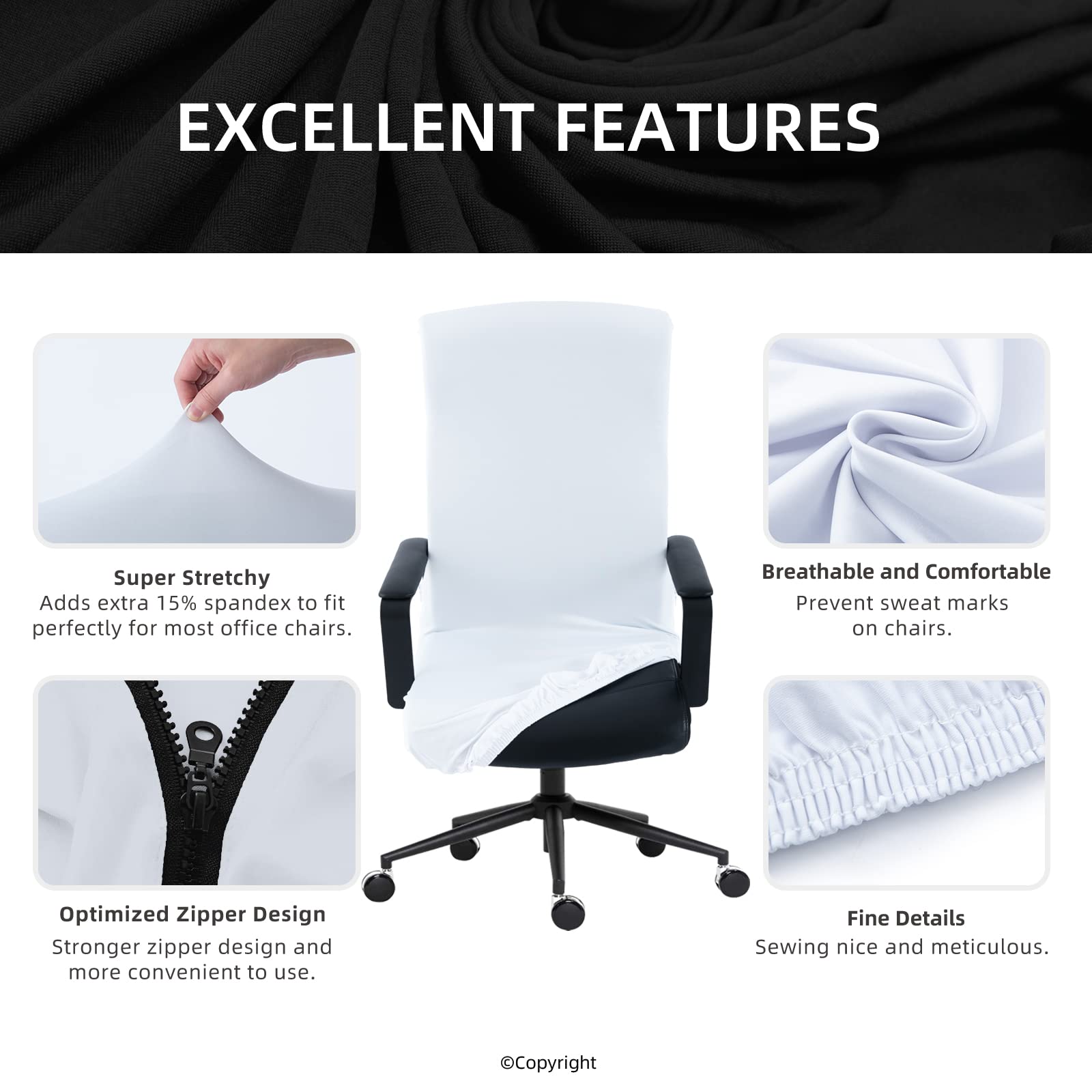 Funda Elástica Necolorlife Para Silla Oficina Extragrande Fl Color Diseño De La Tela | Envío Gratis